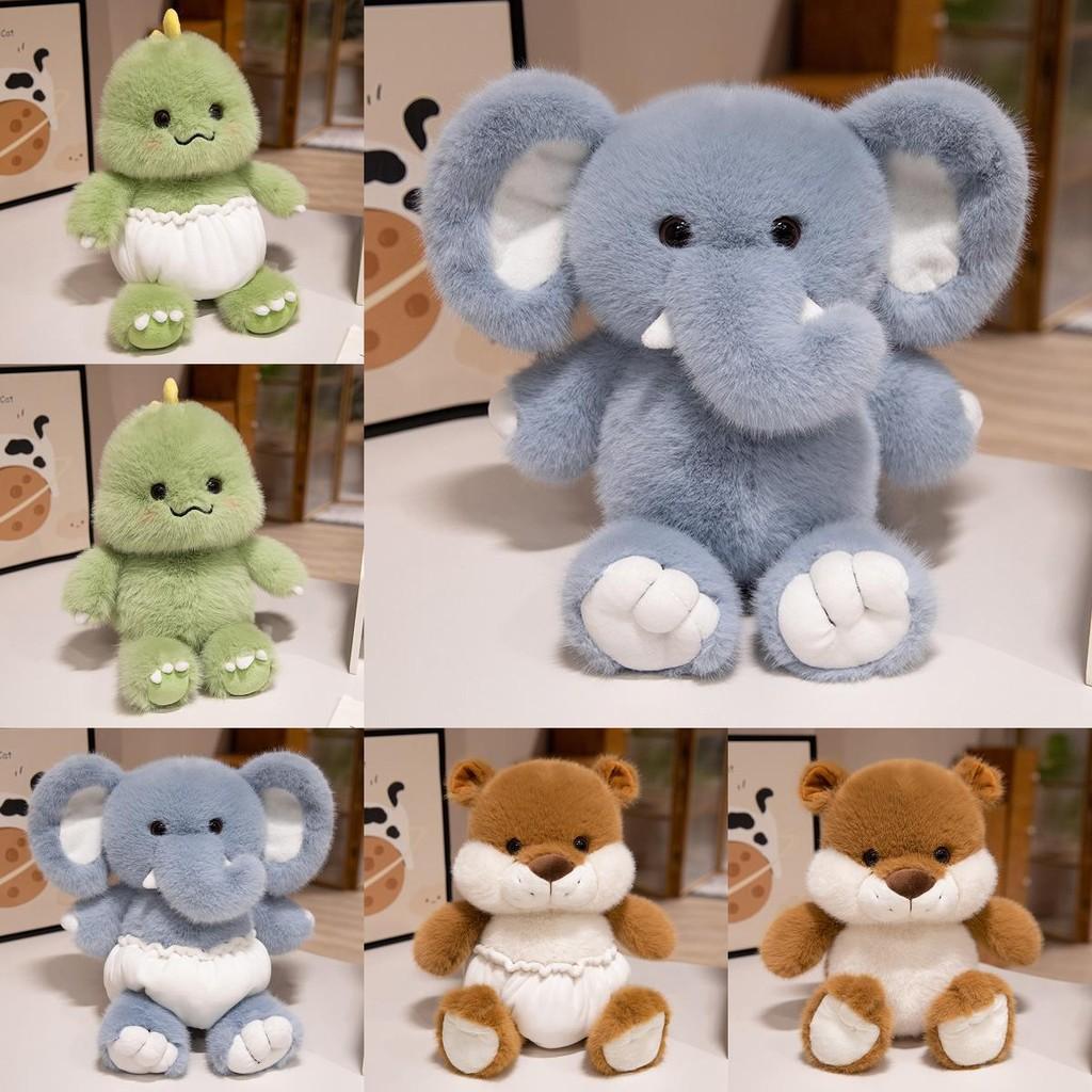 Otters Dinosaurs Elephants Wear A Diaper Plush Toy Stuffed Dolls Kids Gifts