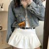 Trendy Black Pu Waist Chain Bag For Women Stylish Mini Crossbody Purse Ideal For Everyday Use