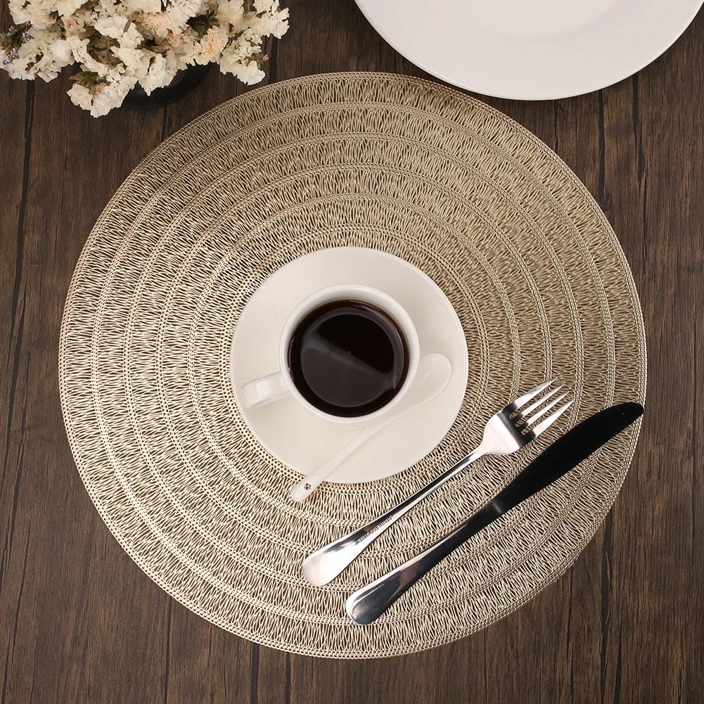 Runde geflochtene Platzsets 4er-Set Tischsets für Esstische Gewebte Waschbare Rutschfeste Platzsets