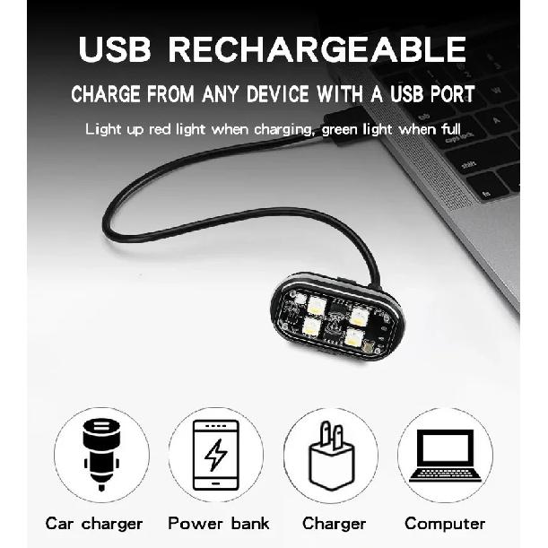 1/2/4/6pcs Wireless LED Strobe Light Car Decor Atmosphere Light 8 Color Rechargeable Led Lights Anti-Collision LED Warning Light