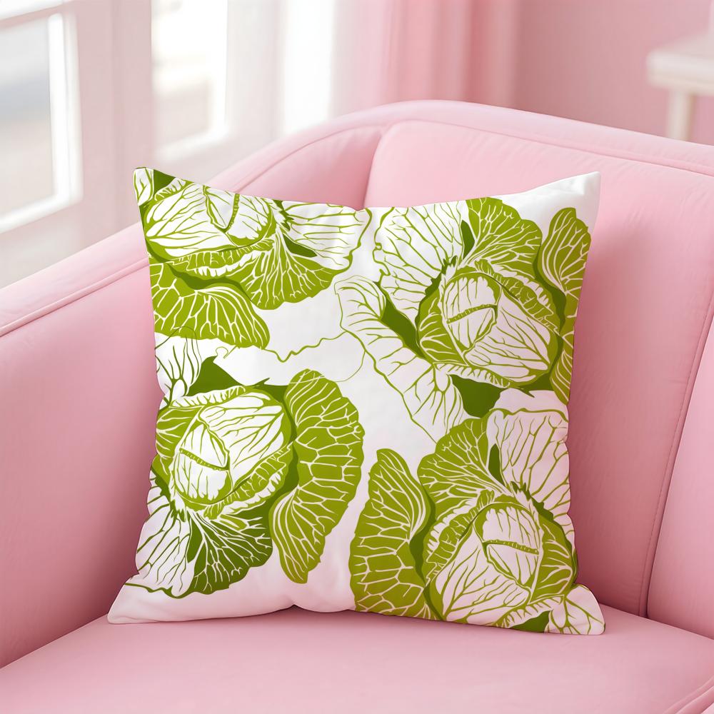 

Fashion Cute cabbage Food Cartoon Cushion Cover Pillowcase Short Plush Invisible zipper Room Sofa Cushion Cover 40X40cm
