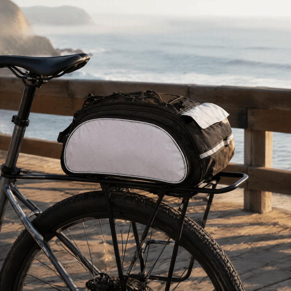 with Shoulder Strap Bike Rear Rack Bag 600D Polyester Rear Carrier Bag  Long Distance Cycling