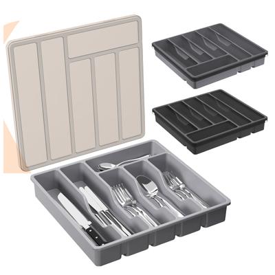Porte-ustensiles de cuisine avec couvercle 6 compartiments tiroir comptoir baguettes