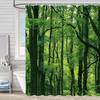 Shower Curtain Waterproof And Mildew-Proof Digital Printing Forest Plant Shower Curtain Bathroom Shower Cloth Partition Curtain Free Of Punching