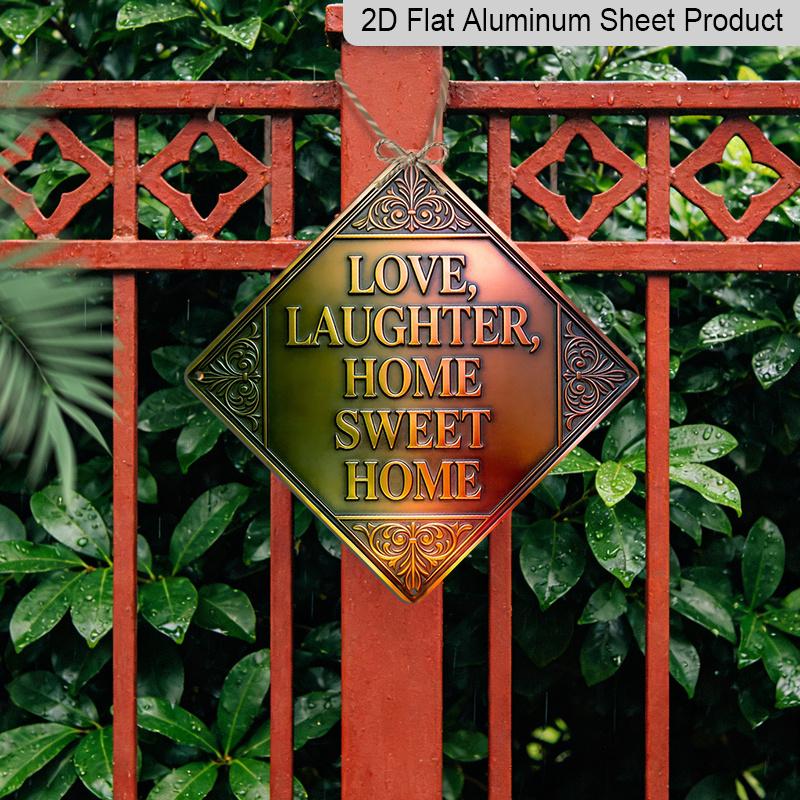 2D Flat, 1pc Vintage Family Love Theme Metal Wall Hanging Sign - Romantic Aluminum Plaque Suitable for Bedroom, Living Room, , Cafe - Sentimental