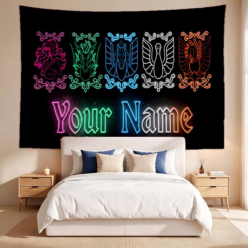 Saint Seiya (1) Custom Name Tapestry Wall Hanging Tapestry Wall Art Decor for Bedroom Living Room