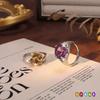 Brushed Craft S925 Sterling Silver Ring High Sense Natural Crystal Women Fine Jewelry