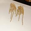 Silver Needle Diamond Retro Fireworks Tassel Earrings Light Luxury Premium Earrings European and American Exaggerated Atmospheric Versatile Earrings