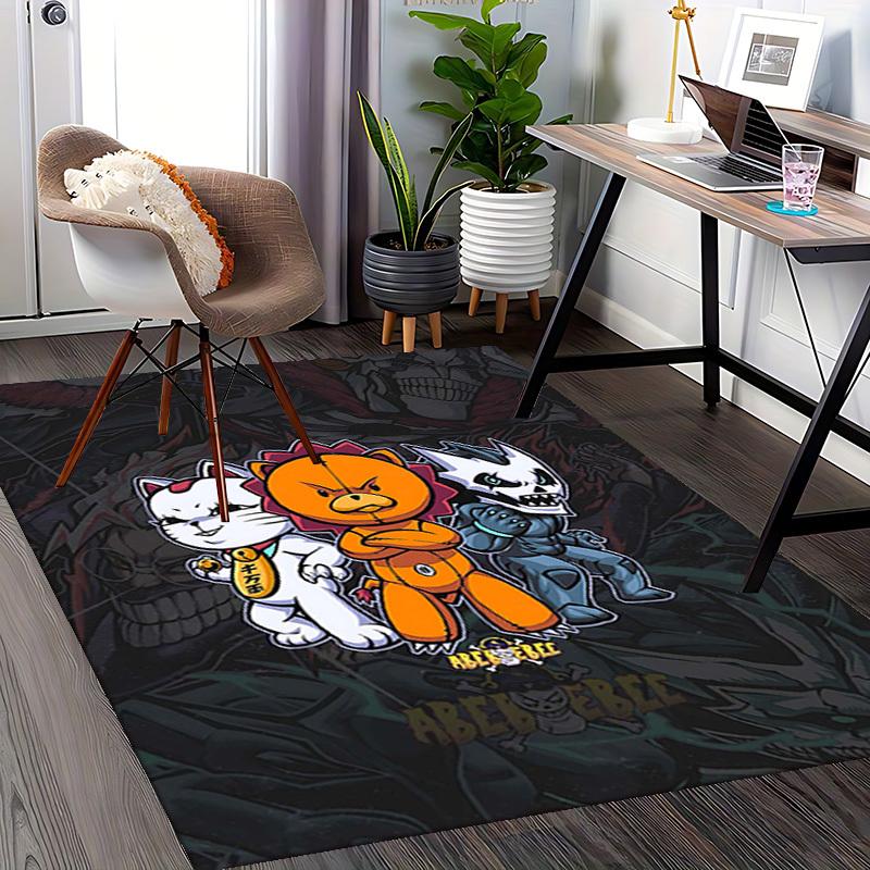 1pc Anime Cat Chair Mat - Cute Cartoon Design, Non-Slip Office Rug for Home Decor, Suitable for All Seasons, Perfect Gift Idea.U010