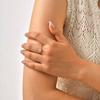 Women's Gold Geometric Ring with White Zircon Stone