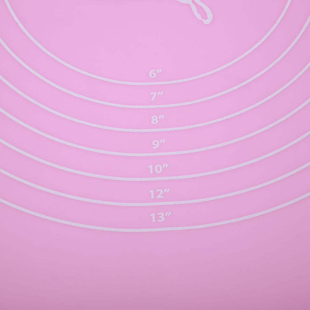 Household Silicone Non-Stick Baking Mat with Scales Rolling Dough Pad Kitchen Baking Tools(Pink 45x65cm)