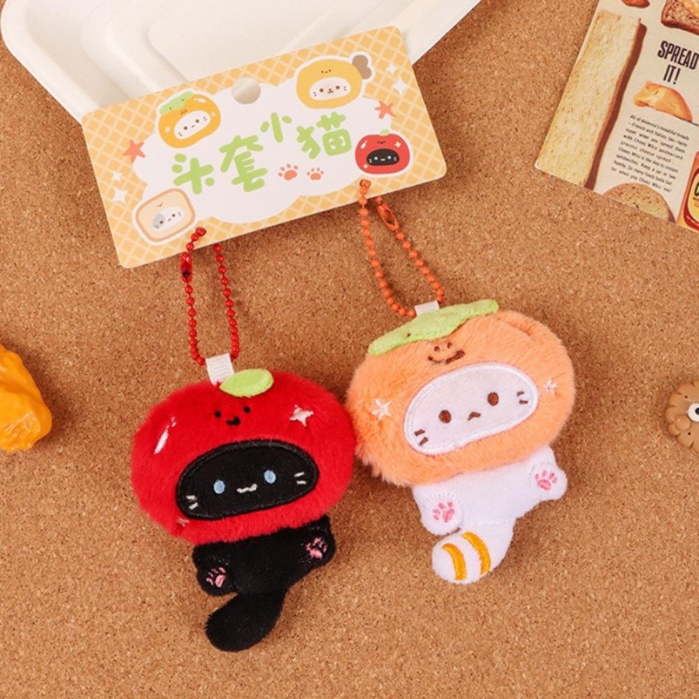 Non-Toxic Cute Plush Kitten Keychain Pendant Versatile Backpack Pendant Creative Cat Doll Pendant Bag Trinket Cartoon Children Gift