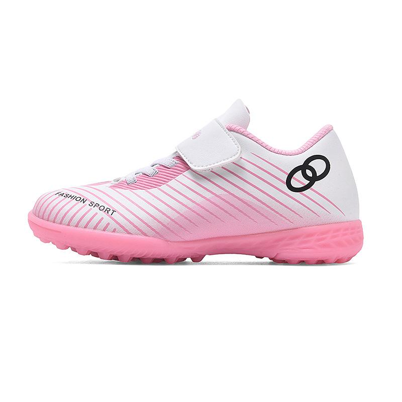 Children'S Football Shoes Velcro Leather Feet Boys And Girls Kindergarten Children Students Non-Slip Training Shoes