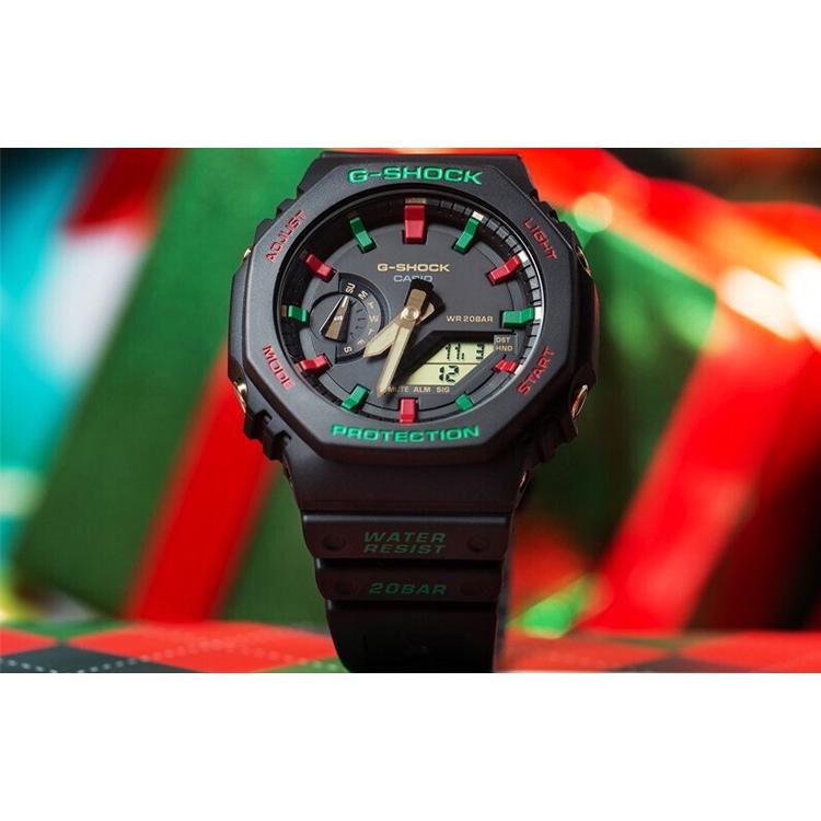 CASIO Men Liquid Crystal/Analog Dual Display Series Black Watch GA-2100TH-1A GA-2100TH-1A