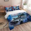 Snow Mountain Wolf Pattern 3D Printed Duvet Cover Set Wildlife Style Bedding Set Soft Comfortable Luxury Quilt Cover Pillowcases