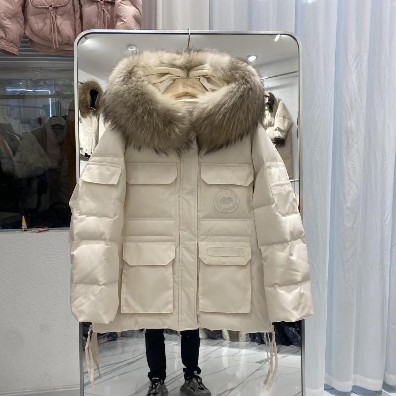 Womens Short Puffer Jacket With Detachable Faux Fur Collar Pink Winter Coat 2026