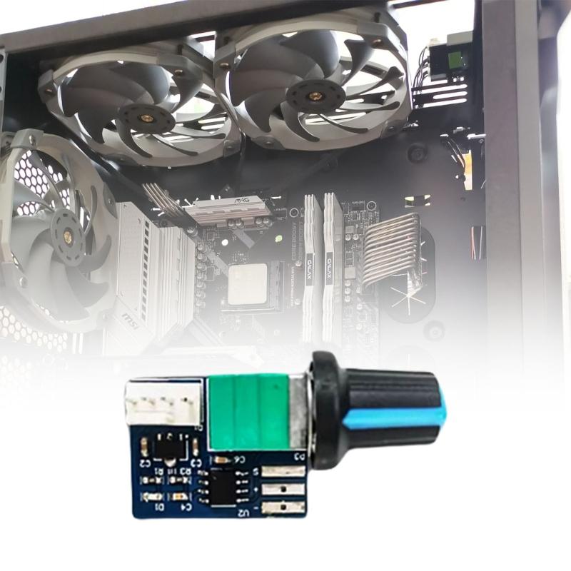 Precise 4 Pin PC Fan Speed Regulator, 12V  Cooling Control for Computer Case Heat Management
