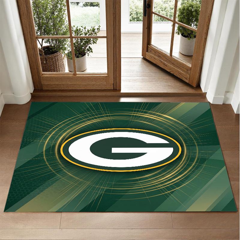 Green Bay Packers Design Kristall Sammet Matta Mjuk Dekorativ Matta för Sovrum Entré
