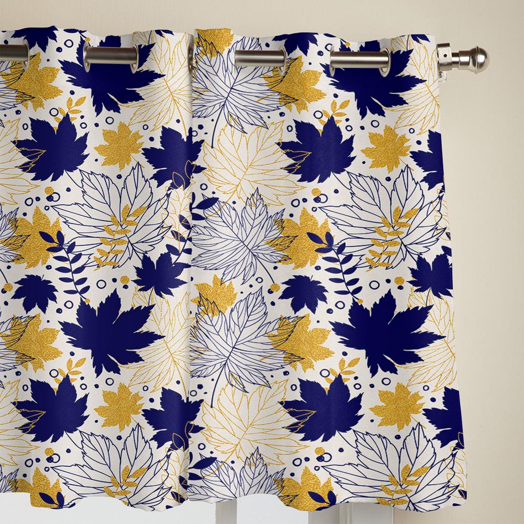 Autumn Thanksgiving Maple Leaf Texture Curtains for Bedroom Living Room Window Curtain Treatments Blinds Kitchen Decor Drapes