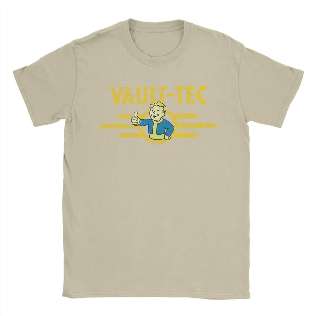 Fallout Vault-Tec Vault Boy Pollice in su Maglietta Vintage Usurata Merchandising Gioco Nero Unisex Magliette da Donna e Uomo