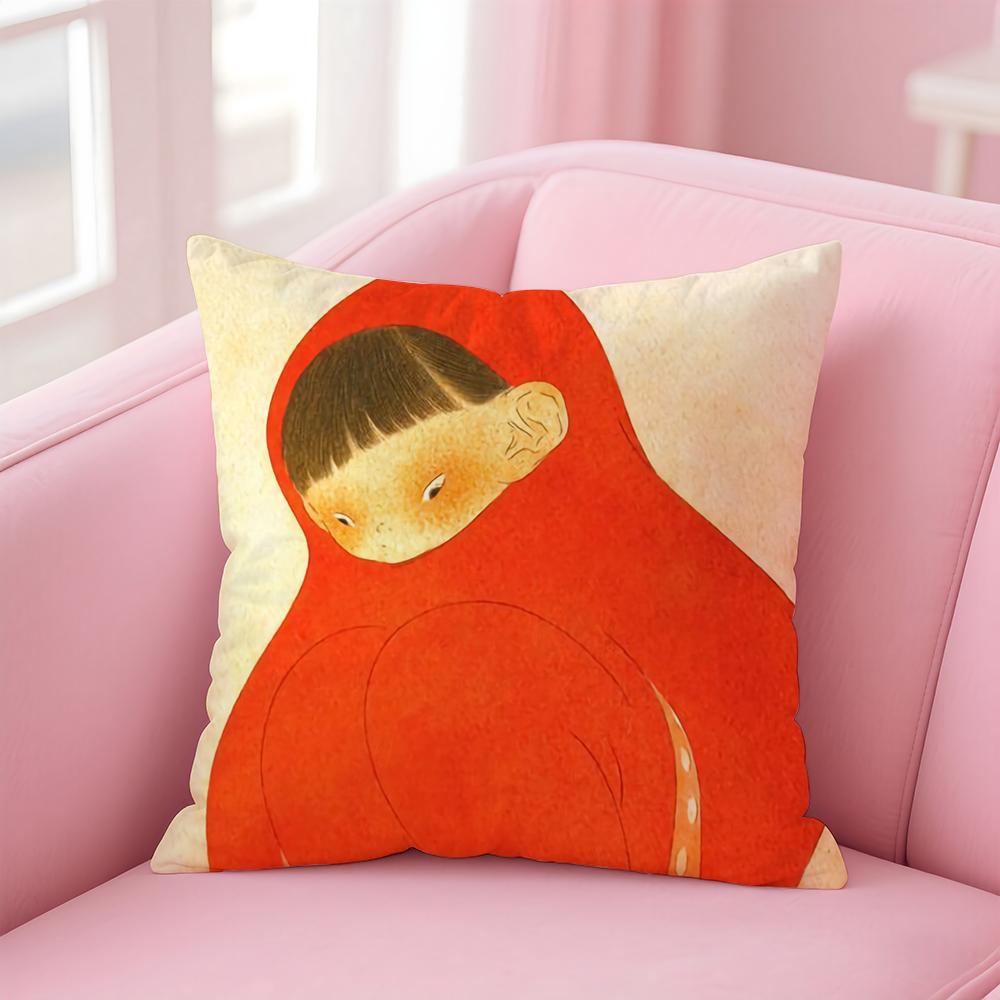 artist cute YYoshitomo NNara Cushion Cover Pillow Case Soft Friendly Fabric  Concealed Zipper