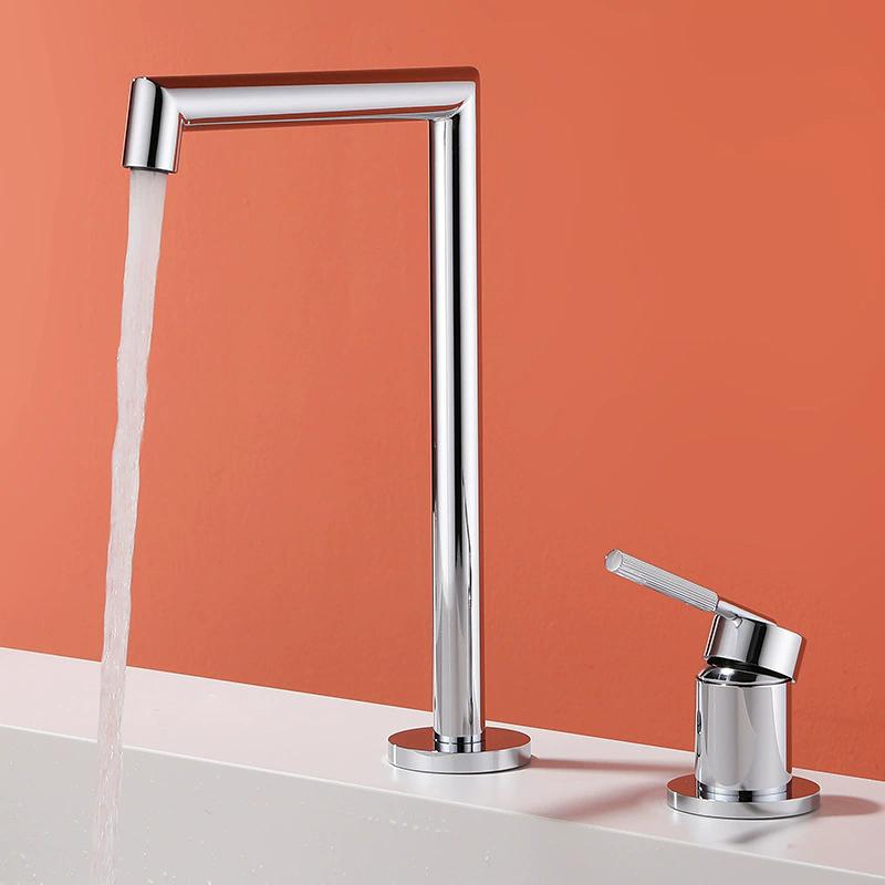 Tuqiu Brushed Gold Basin faucet Gray Bathroom Faucet two holes bathroom Sink faucet sink tap rotating widespread basin Tap