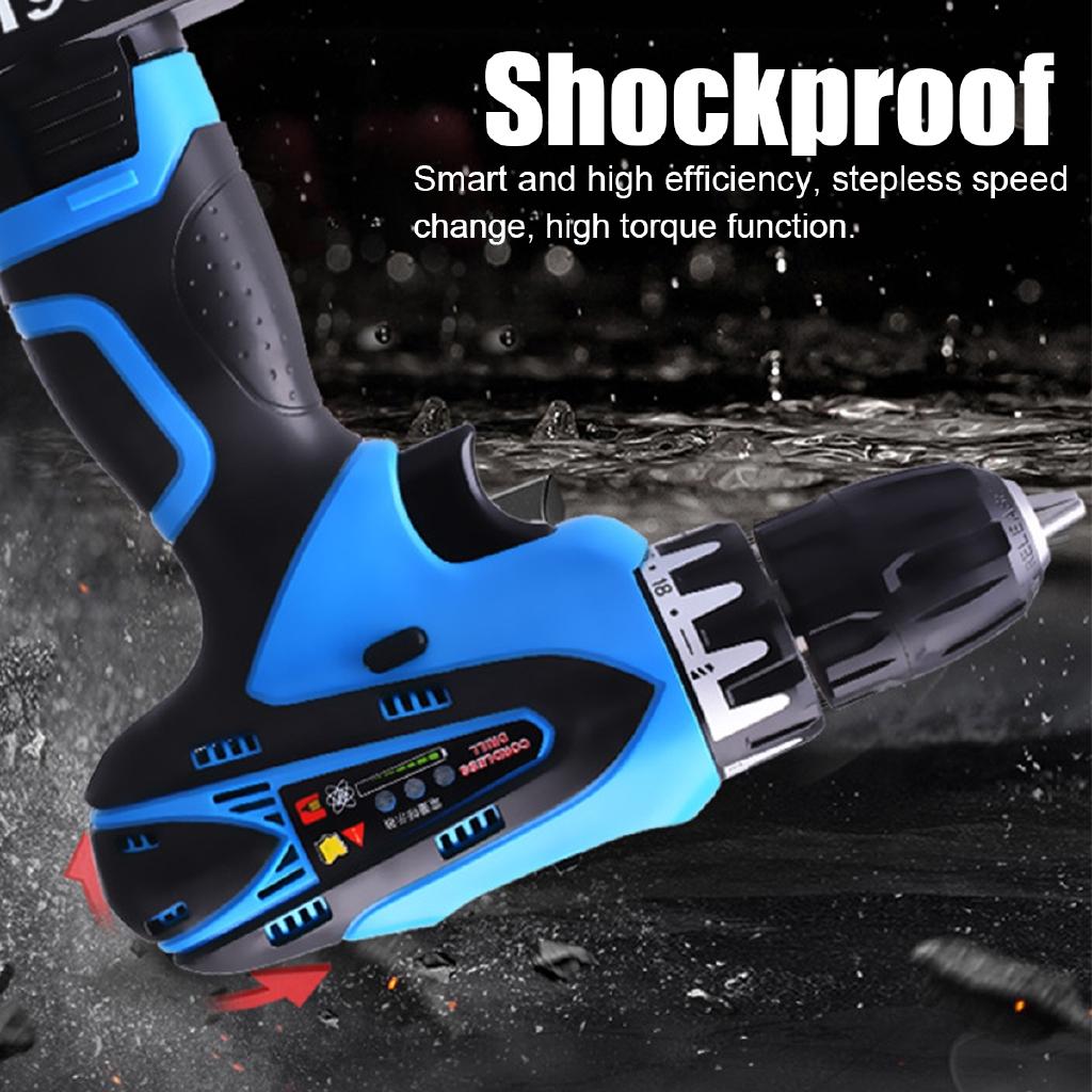 42V Cordless Rechargeable 7500mAh Battery Electric Drill Impact Wrench 2 Speed Screwdriver