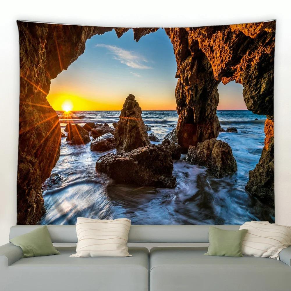 Jungle Waterfall Tapiserie peisaj natural Tapiserie pentru dormitor Sufragerie Tapiserie pentru decorarea peretelui casei