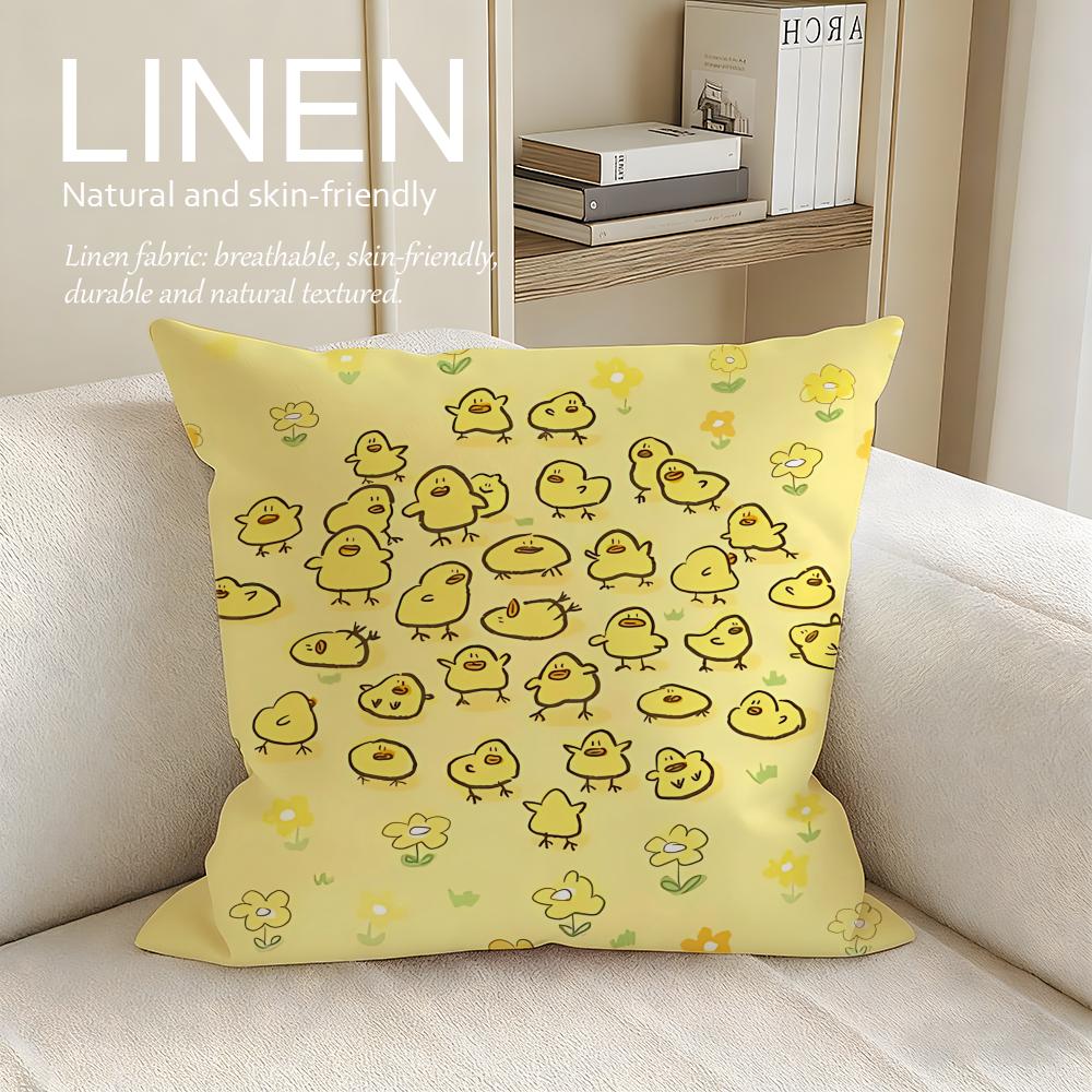 Cute Second Morning Cushion Cover Linen Decorative Pillowcase Set Pcs x x x Breathable Washable Sofa Cushion Cover