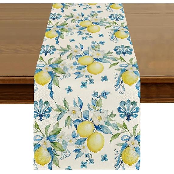 Spring Summer Lavender Tulip Table Runner 13x72 Inch Seasonal Floral Kitchen Dining Table Decor for Indoor Outdoor Farmhouse Home Anniversary Party