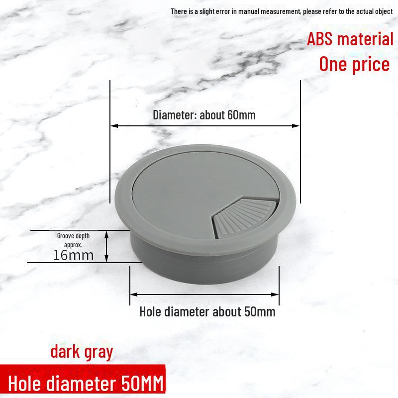 ABS Round Wire Desk Grommet Cover for Desktop Cable Management and Furniture Cabinet Hardware.