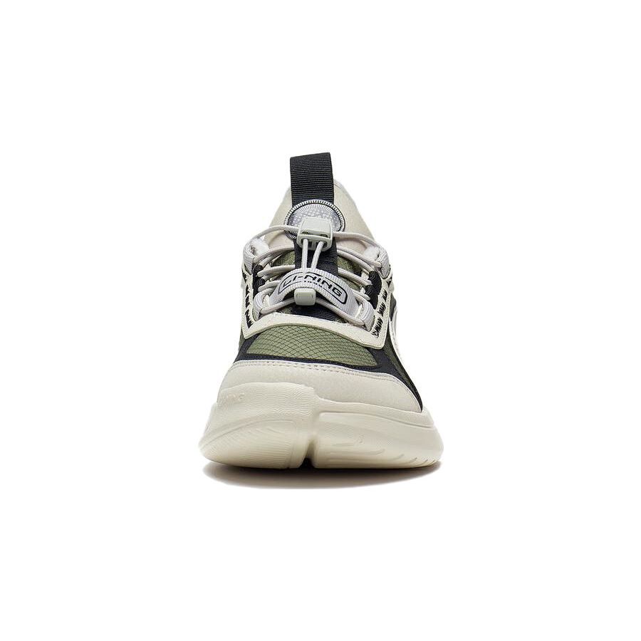 Li Ning Youth  Childrens Sports Trend Shock Absorbing Lightweight Non-Slip Anti-Kick Casual Shoes Kids Casual Shoes Gray Green YKCS192-43
