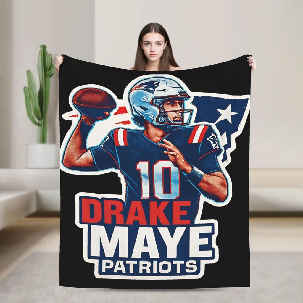 Drakes Mayes Football Knitted Blankets Fleece Super Soft Throw Blankets for Bed Bed Rug