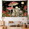 Skeletons And Mushrooms Tapestry Wall Hanging Psychedelic Witchcraft Aesthetics Room Hippie Tapiz Artist Home Decor
