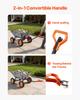 Garden Dump Cart, 680kg Poly Dump Cart, Garden Carts Dumps Wagon with 90° Quick-Dumps Mechanism, Adjustable Handle, 270° Flexible Rotating Bearings,
