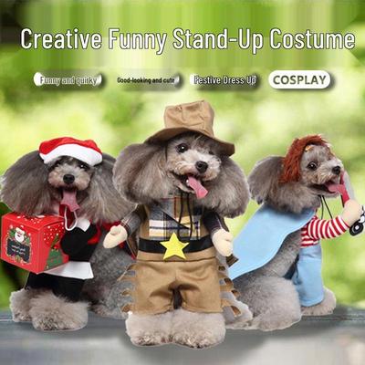 Disfraces de Navidad: Ropa de Transformación Divertida de Pie para Perros y Gatos Pequeños y Medianos