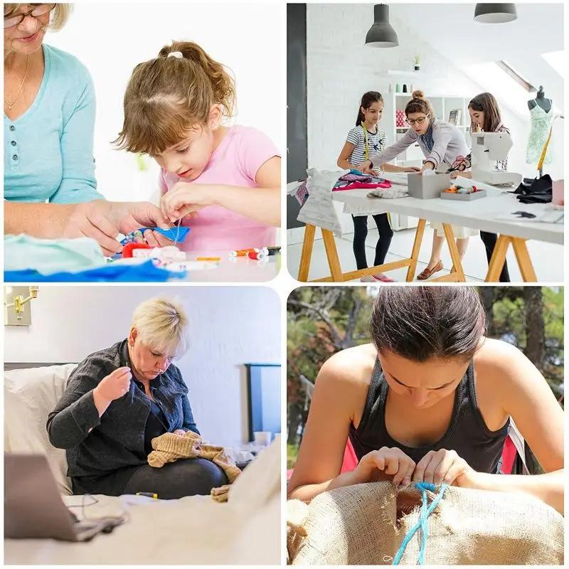 DIY Výšivka Kompletní Šicí Sada s Nitěmi Jehly Nůžky Krejčovský Metr Knoflíky Přenosná Cestovní Ruční Práce Šicí Nástrojová Sada