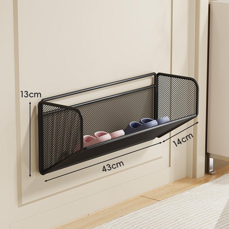 Настенная простая маленькая узкая полка для обуви в прихожую полка для тапочек маленькая многоярусная полка обувница за дверью ванной 9490₽