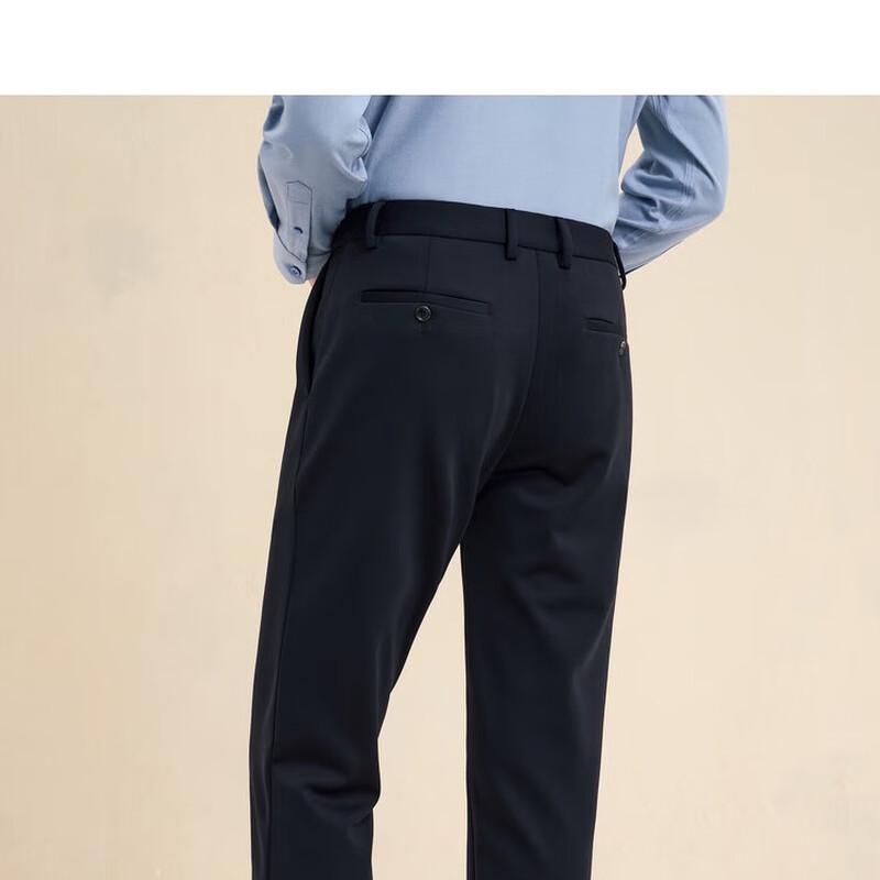 EMZ Herren Herbst/Winter Dicke Warme Hochelastische Gerade Business Casual Hose