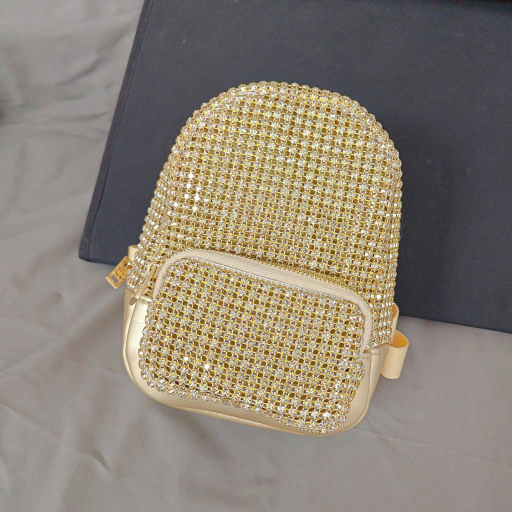 Glänzender Handgefertigter Diamantbesetzter Pailletten-Diamant-Schulranzen, Strass-Flash-Diamant-Rucksack, Messenger-Tasche für Damen Trend