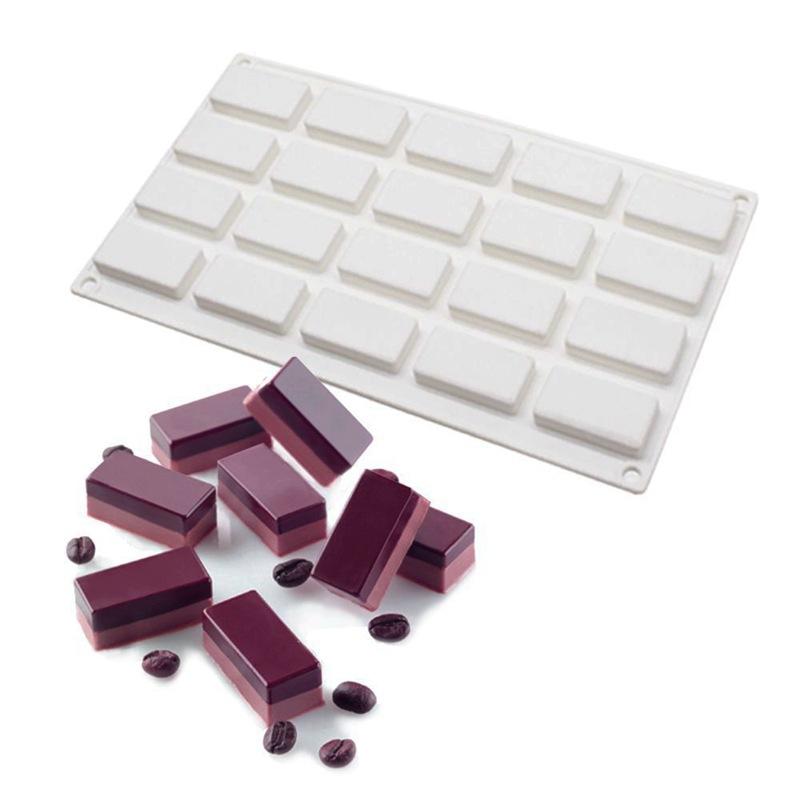 

1 Pc 10 Rectangular Square Silicone Baking Cake Mold Chocolate Block, Aromatherapy Tablet Mold белый