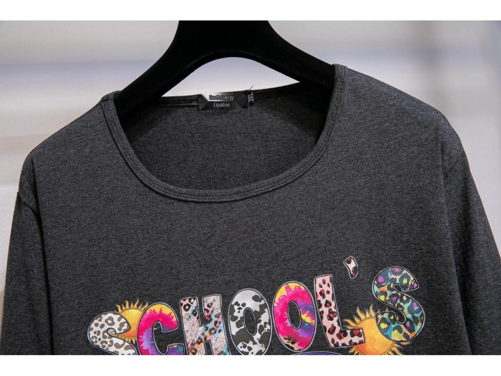 Women's Korean Style Plus Size Solid Color Long Sleeve T-Shirt - Fashionable Hot Stamping, Casual and Versatile for Autumn 2025