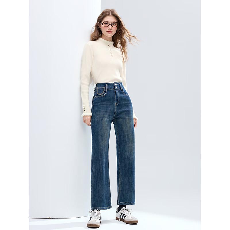 BETU Women's Faux Mink Trim Sweater