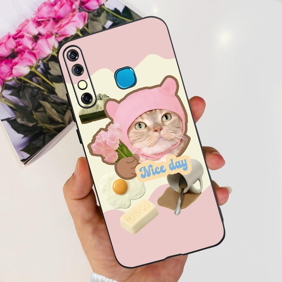 For Infinix Hot 8 2019 Case Cute Panda Butterfly Soft TPU Phone Case For Infinix Hot 8 Hot8 Back Cover X650C X650B Coque Bumper