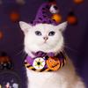 Halloweenský klobouk dýně pro mazlíčky a obojek duchů, nastavitelný gotický outfit pro kočky a malé psy, pletené kostýmní doplňky