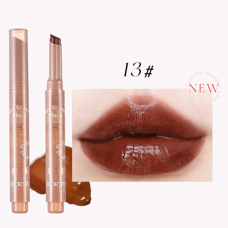 FLORTTE Chu Jelly Rtěnka Floria First Kiss Love Series Pen Mirror Water Light Glaze Lip Hydrating Water Women Beauty Cosmetics