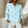 Women's Shirt Hawaii Print Button Up Long Sleeved Casual Regular Shirt With Collar Top