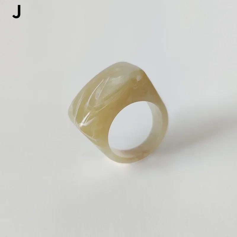 Mode Kreative Harz Acryl Ring Vintage Einfache Geometrische Quadratische Finger Ringe für Frauen Männer Schmuck
