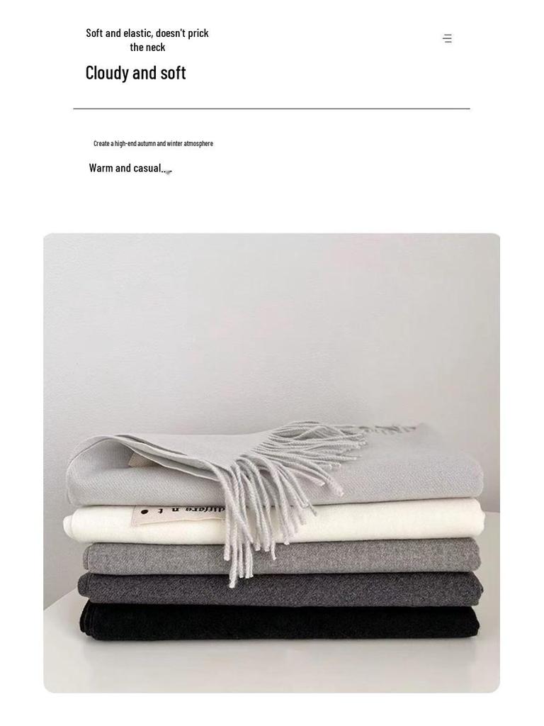 Unisex Ciepły Długi Szalik: Wszechstronny szal w jednolitym kolorze na jesień i zimę