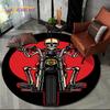 3D Retro Vintage Motorcycle Cartoon Round Area Carpet Rug for Living Room Bedroom Kid Playroom Decor,Pet Area Rug Non-slip Gift